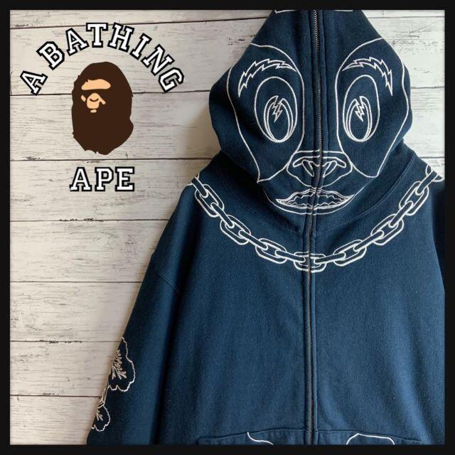 最高デザイン】ベイシングエイプ 牛 全面刺繍フルジップパーカー 入手