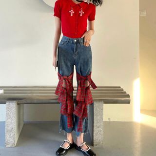 PAMEO POSE Dolores Denim Pants デニム　リボン