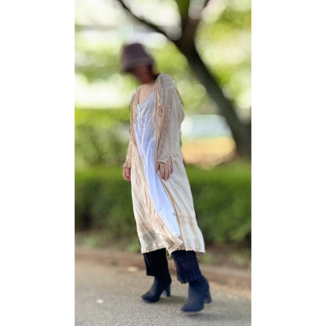 js. 天然染 レース ワンピース モカカラー 高山都 菊池亜希子 滝口和代