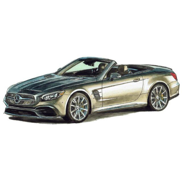 版画GC-1504 AMG SL65/C200限定版画サイン額装作家平右ヱ門