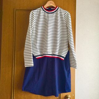 ザラ(ZARA)の【最終価格】ZARA BASIC zara 切り替え ボーダー ワンピース(ひざ丈ワンピース)