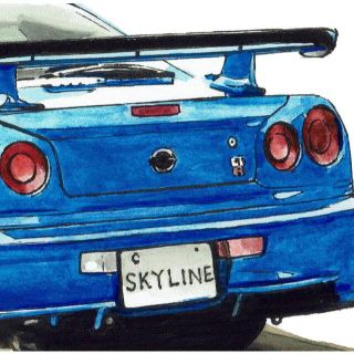 NC-503 GT-R /GT-R R34限定版画直筆サイン額装作家 平右ヱ門