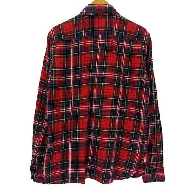 Ralph Lauren(ラルフローレン)のラルフローレン Rハンティング チェックシャツ レザー 羊革 切替 赤系 11 レディースのトップス(シャツ/ブラウス(長袖/七分))の商品写真