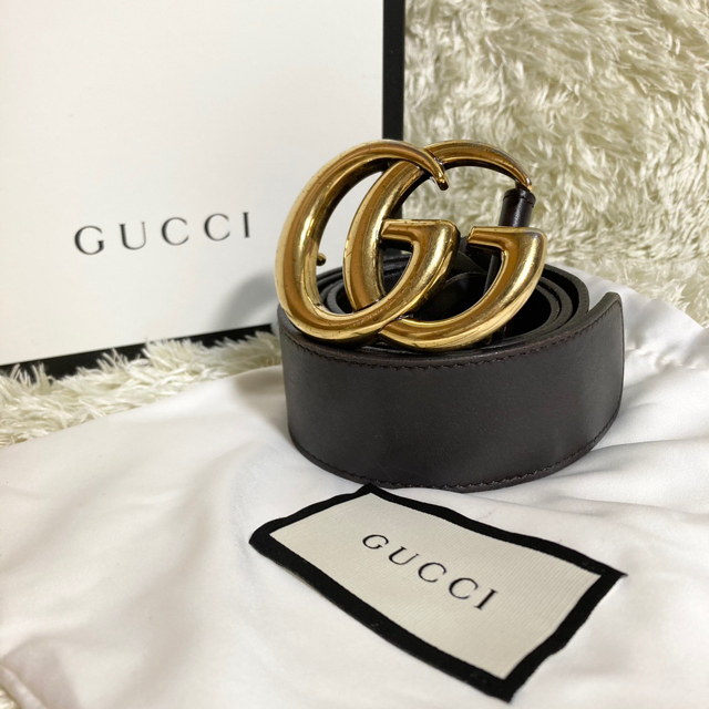 極美品・箱付き】GUCCI ベルト Gバックル GG インターロッキング www