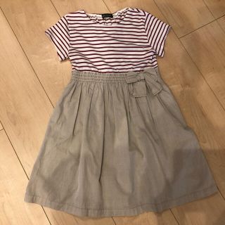 ベベ(BeBe)のBeBe ボーダーワンピース　120(ワンピース)