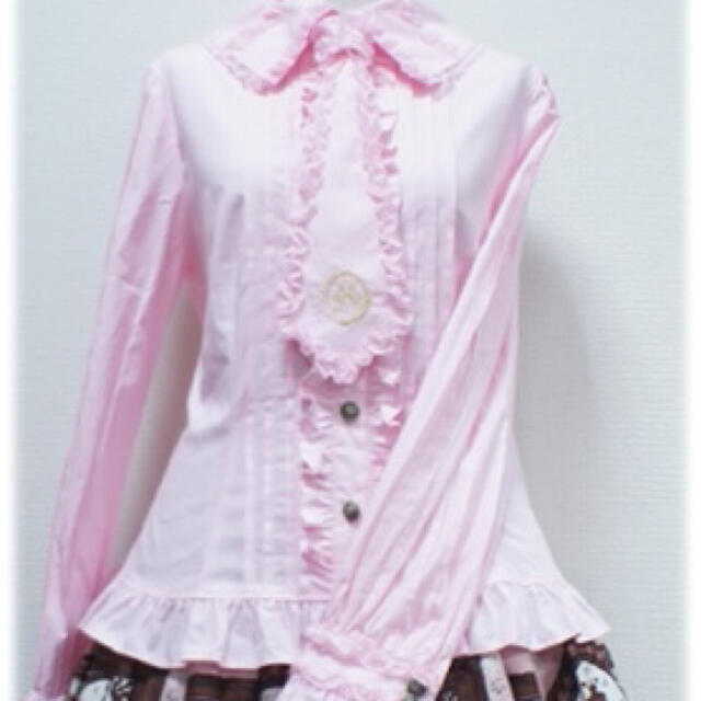 Angelic Pretty(アンジェリックプリティー)のMelty Royal刺繍ネクタイブラウス　ピンク レディースのトップス(シャツ/ブラウス(長袖/七分))の商品写真