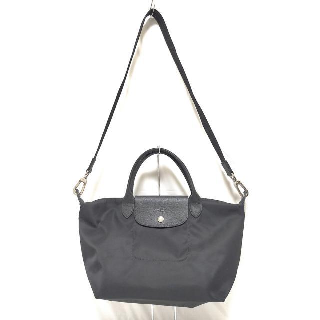 LONGCHAMP(ロンシャン)のロンシャン ハンドバッグ美品  - 黒 レディースのバッグ(ハンドバッグ)の商品写真