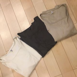 ユニクロ(UNIQLO)のUNIQLO リブスクエアネックT セット(Tシャツ(半袖/袖なし))