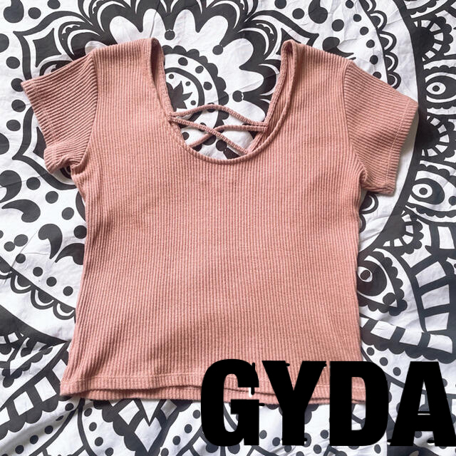 GYDA(ジェイダ)のGYDA 大人気バインダー2wayリブ半袖トップス Tシャツ最終値下げ レディースのトップス(Tシャツ(半袖/袖なし))の商品写真