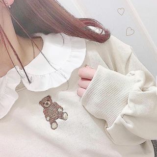 エブリン(evelyn)のevelyn くま 刺繍 (トレーナー/スウェット)