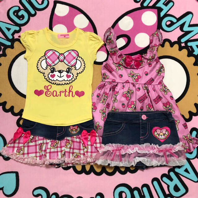 EARTHMAGIC(アースマジック)の💓専用💓アースマジック  ギンガムセット キッズ/ベビー/マタニティのキッズ服女の子用(90cm~)(その他)の商品写真