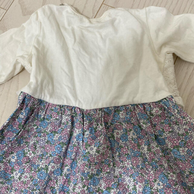 花柄　ワンピース　80㎝ キッズ/ベビー/マタニティのベビー服(~85cm)(ワンピース)の商品写真
