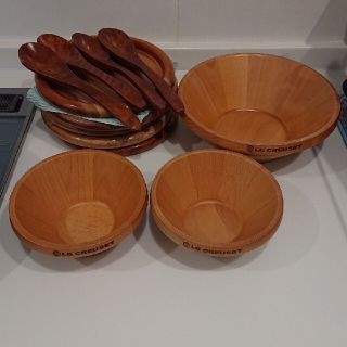 ルクルーゼ(LE CREUSET)のル・クルーゼ ウッドサラダボウル三点セットのみ(食器)