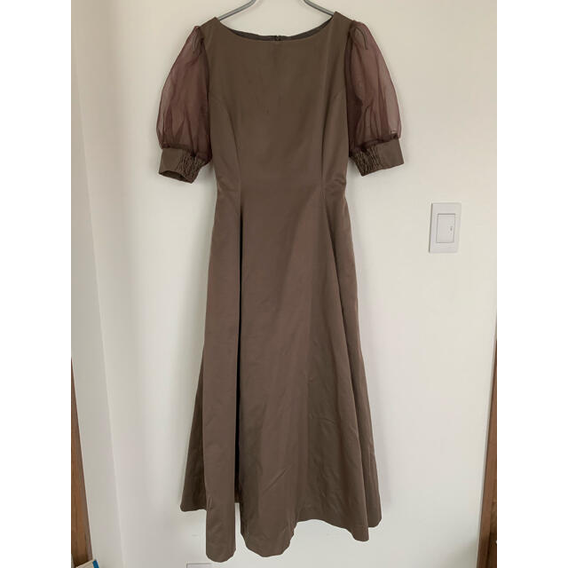 Ameri VINTAGE(アメリヴィンテージ)のAmeri VINTAGE SHEER PUFF SLEEVE DRESS レディースのフォーマル/ドレス(ロングドレス)の商品写真