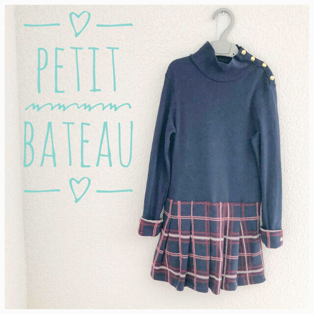 PETIT BATEAU(プチバトー)の⭐︎最終お値下げ⭐︎プチバトー 長袖ワンピース 6A 116cm キッズ/ベビー/マタニティのキッズ服女の子用(90cm~)(ワンピース)の商品写真