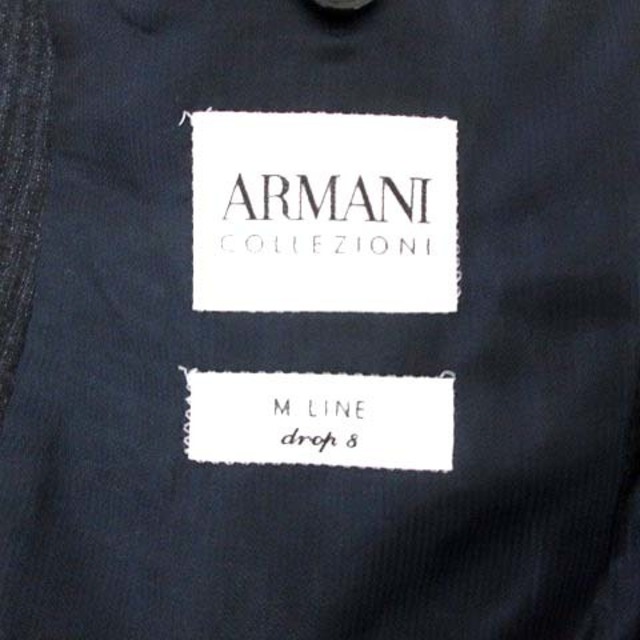 アルマーニ スーツ セットアップ ストライプ 飾りポケット 46 ネイビー 紺