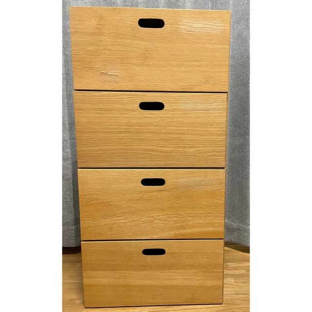 2セットで 無印良品 スタッキングチェスト 引出し 2段 オーク材 MUJI
