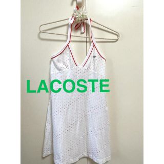 ラコステ(LACOSTE)の■美品■日本製 ラコステ ホルダーネック ドットワンピース(ミニワンピース)