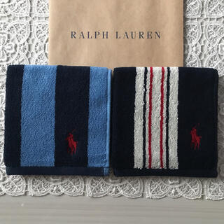 ポロラルフローレン(POLO RALPH LAUREN)の新品　ラルフローレン　タオルハンカチ　2枚セット(ハンカチ/ポケットチーフ)