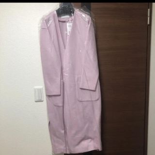 UNITED ARROWS - UWCC Vネックノーカラーロングコート ピンク