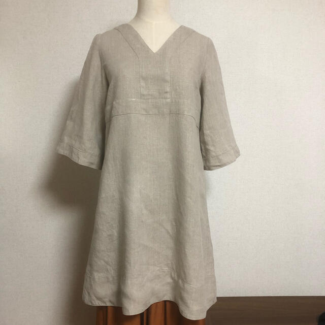 fog linen work(フォグリネンワーク)のfog linen work  リネン100％　チュニックワンピース　flw レディースのワンピース(ひざ丈ワンピース)の商品写真