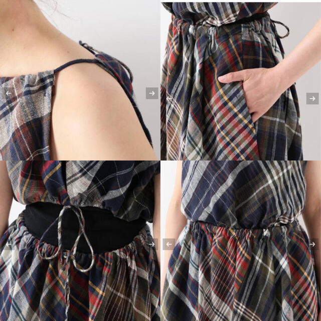 INSCRIRE アンスクリア Crazy Check Halter Dress レディースのワンピース(ロングワンピース/マキシワンピース)の商品写真