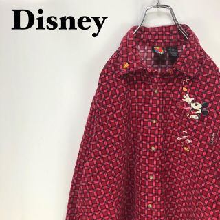 ディズニー(Disney)のディズニー☆ミッキーマウス 刺繍ロゴ チェック コーデュロイ 長袖シャツ(シャツ)