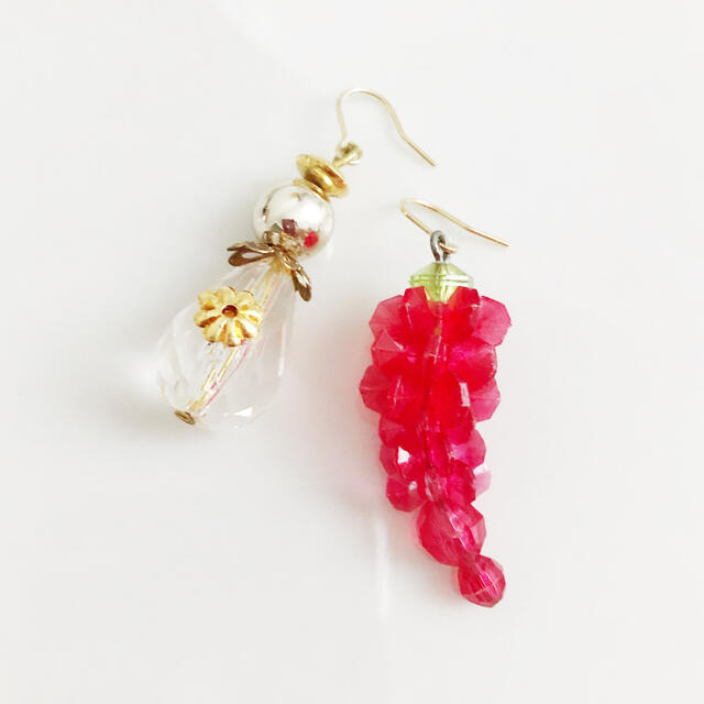 Vintage ＊ grape & clear pierce set レディースのアクセサリー(ピアス)の商品写真