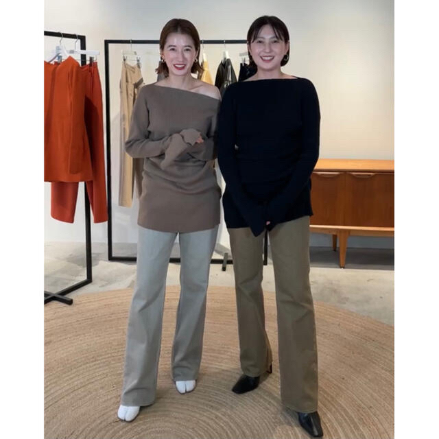 CLANEクラネLOOSE SHAPE RIB KNIT TOPS ベージュ2 | www.angeloawards.com