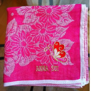 アナスイ(ANNA SUI)のANNA SUI 新品・未使用 ハンカチ 赤 ピンク(ハンカチ)