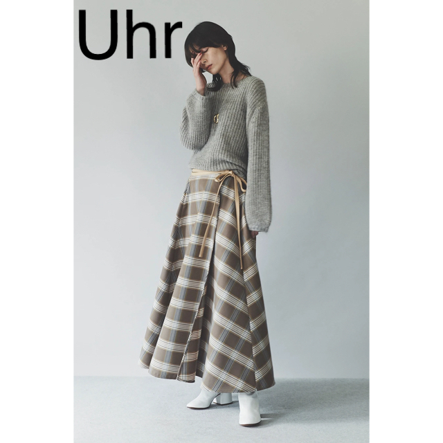 【Uhr(ウーア)】Plaid Flare Wrap Skirt ラップスカート