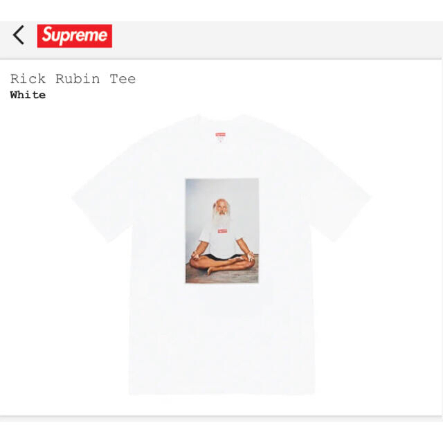 Lサイズ　新品　確実正規品　Supreme Rick Rubin Tee