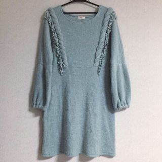 フラワー(flower)の【美品】flower＊warmly fringe op(ミニワンピース)