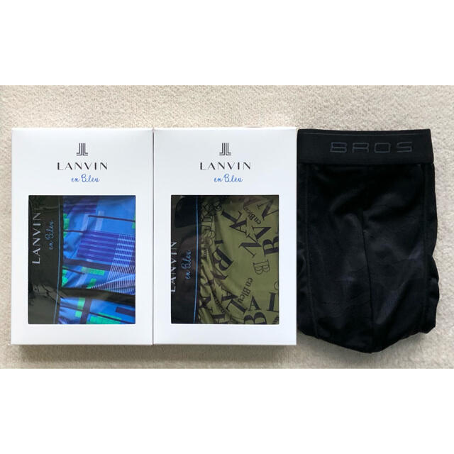 LANVIN en Bleu＆BROS ボクサーパンツ Ｌサイズ 3枚セットボクサーパンツ