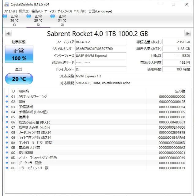 Sabrent 1TB Rocket PCIe Gen4.0 M.2 SSD