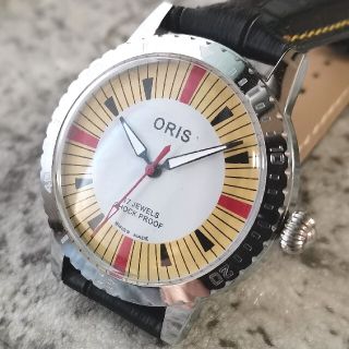 オリス(ORIS)のオリス ORIS イエロー シルバー 17石 3針 1970s 整備済 機械式(腕時計(アナログ))