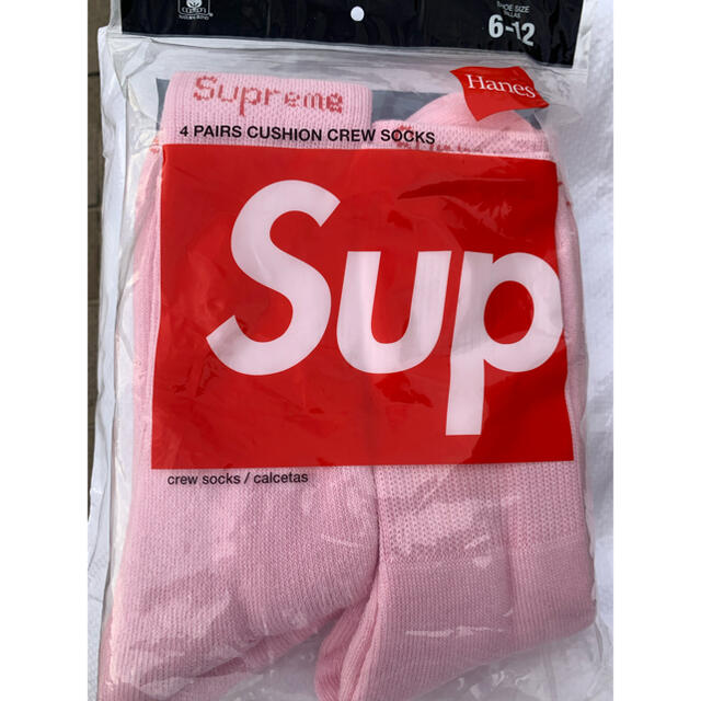 Supreme Hanes ソックス　ピンク