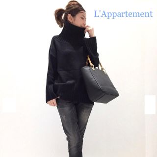 アパルトモンドゥーズィエムクラス(L'Appartement DEUXIEME CLASSE)のアパルトモン　ドゥーズィエムクラス　タートルネック　ワイドニット　ブラック　黒(ニット/セーター)