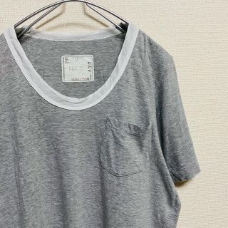 サカイ(sacai)の一点物　sacai(サカイ)  切り替え　ネック　ポケット　Tシャツ　グレー(Tシャツ/カットソー(半袖/袖なし))