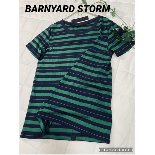 BARNYARDSTORM(バンヤードストーム)の新品　バンヤードストーム　デザインTシャツ　ボーダーカットソー レディースのトップス(Tシャツ(半袖/袖なし))の商品写真