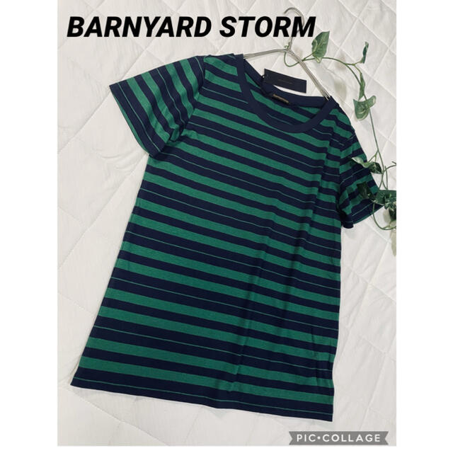 BARNYARDSTORM(バンヤードストーム)の新品　バンヤードストーム　デザインTシャツ　ボーダーカットソー レディースのトップス(Tシャツ(半袖/袖なし))の商品写真