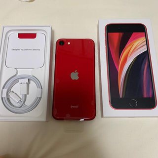 アイフォーン(iPhone)のiPhone SE 第2世代 (SE2) RED 64GB SIMフリー(スマートフォン本体)