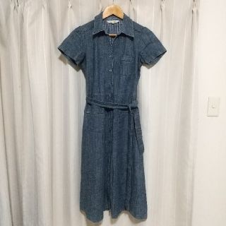 ローラアシュレイ(LAURA ASHLEY)の7号 デニムシャツワンピース(ひざ丈ワンピース)