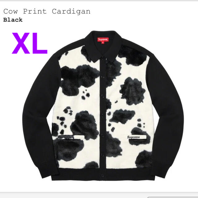美品 Supreme 21aw Cow Print Cardigan  XL