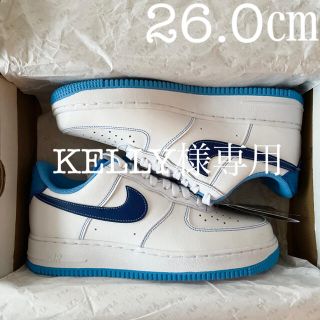 ナイキ(NIKE)の26.0㎝ NIKE エアフォース1 '07 ホワイト ブルー AF1(スニーカー)