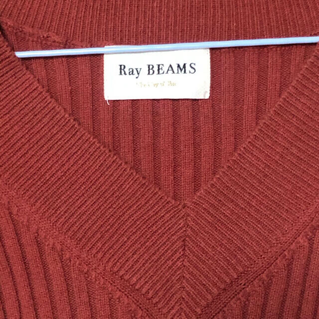 Ray BEAMS(レイビームス)の[最終価格] Ray Beamsニットテラコッタ Vネック リブストライプ レディースのトップス(ニット/セーター)の商品写真