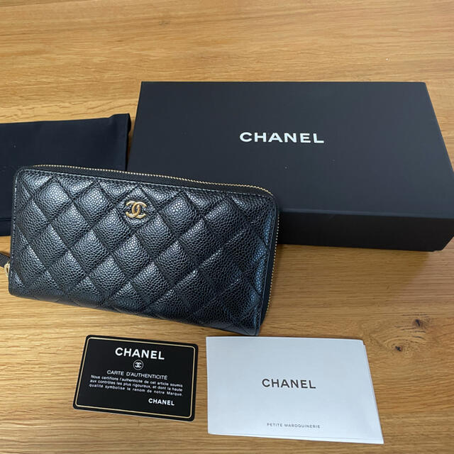 期間限定値下げ！CHANELキャビアスキン 長財布 ゴールド金具 - www ...