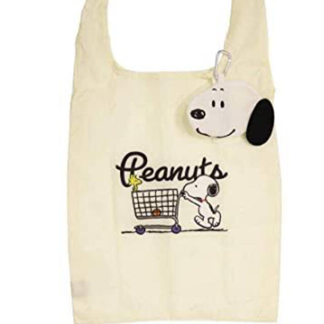 PEANUTS(ピーナッツ)のエコット　カラナビ付き　スヌーピー　エコバッグ　ｅｃｏｔ レディースのバッグ(エコバッグ)の商品写真