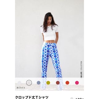 ザラ(ZARA)のzara クロップド丈　Tシャツ(Tシャツ(半袖/袖なし))