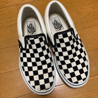 ヴァンズ(VANS)のvans チェッカー　スリッポン  スニーカー　23.5cm(スニーカー)